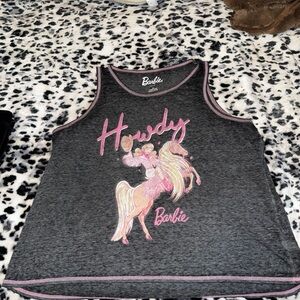 Barbie Charcoal Tank Top with Pink Howdy Design